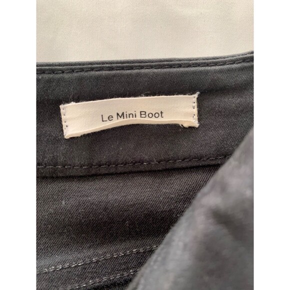 Frame Jeans Le Mini Boot Size 32 Black Noir Coated Denim Neutral Minimal - Picture 4 of 9